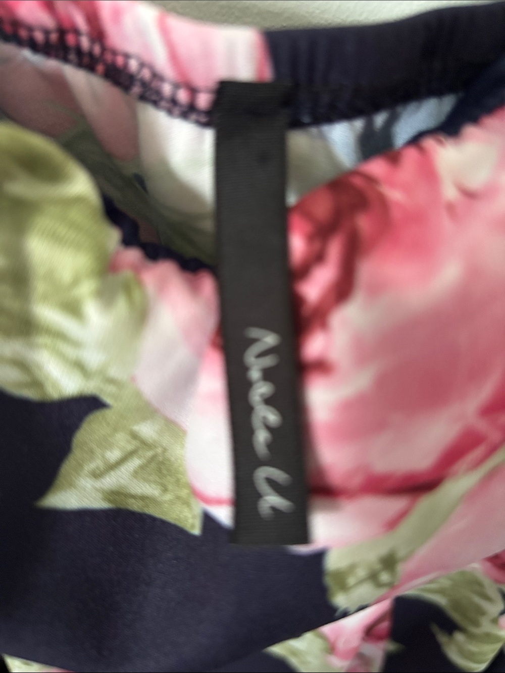 Noble U Navy Dress with Pink Rose Print - Picture 3 of 3